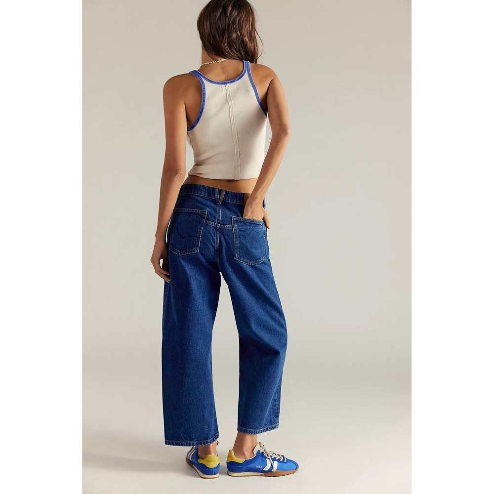 Free People | We The Free Deep Trance Dropped Boyfriend Jeans Plus Size 32/14 - Picture 2 of 14